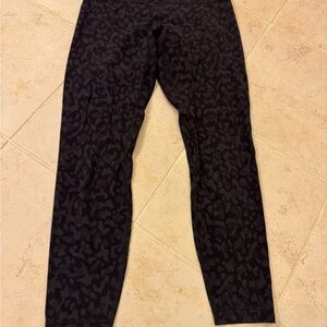 Lululemon Align High Waist Leggings Black Leopard Print Size 8